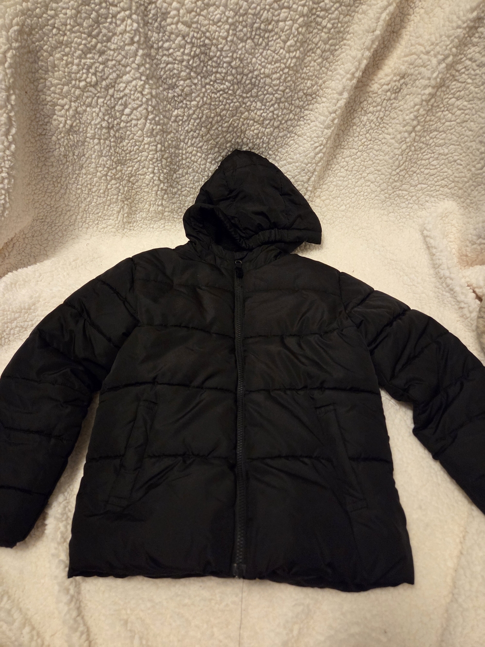 Swiss Tech Black Puffer Jacket with Hood